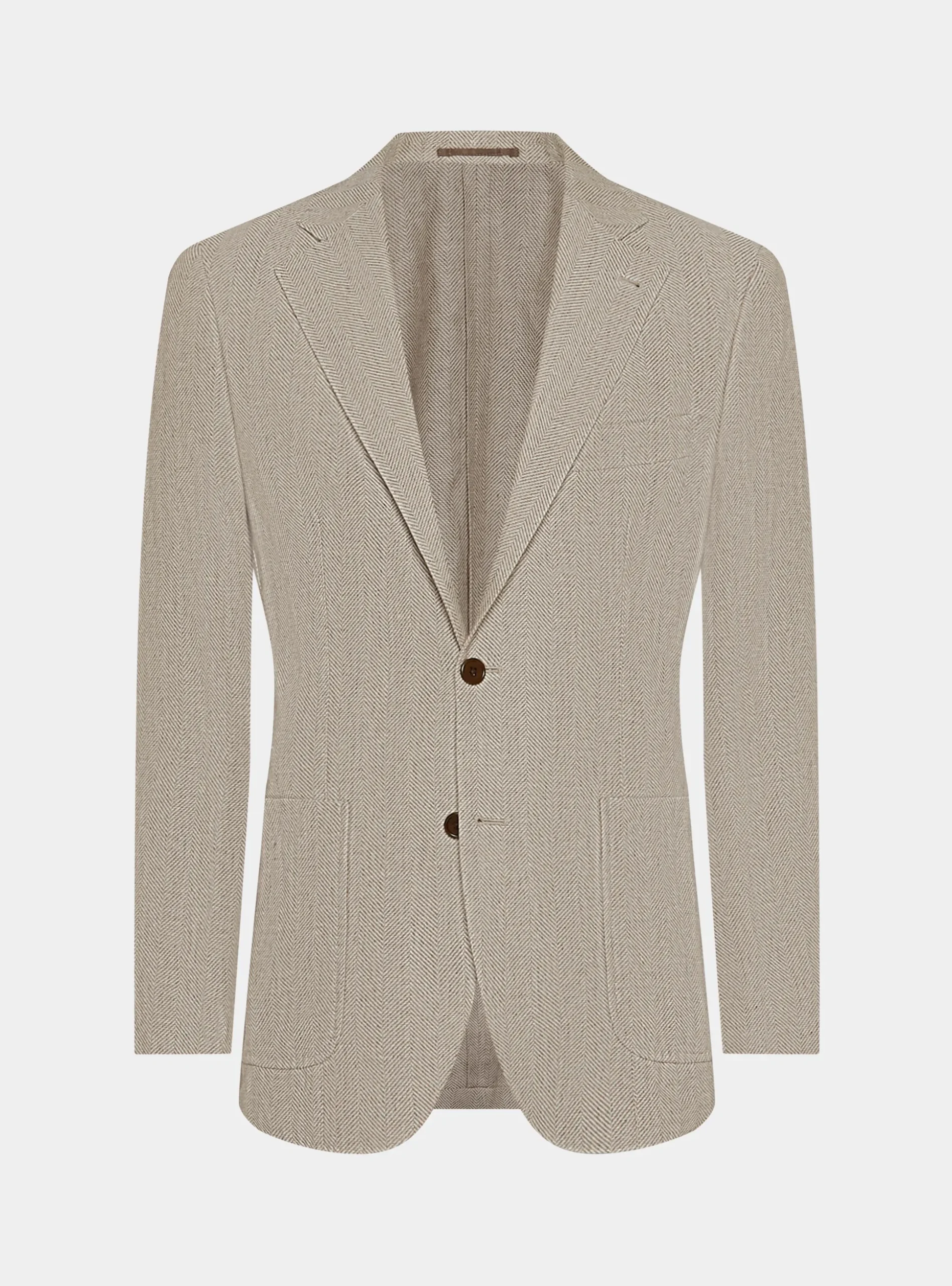 Giacca spigata in lino e cotone