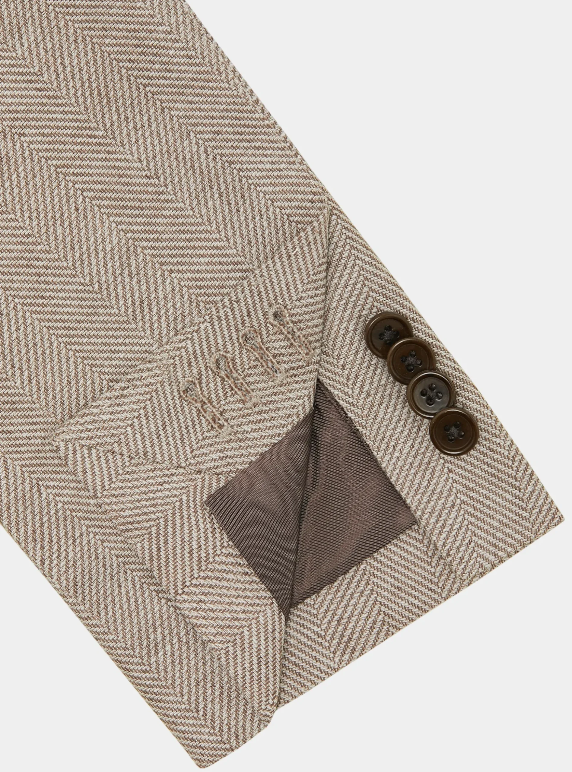 Giacca spigata in lino e cotone