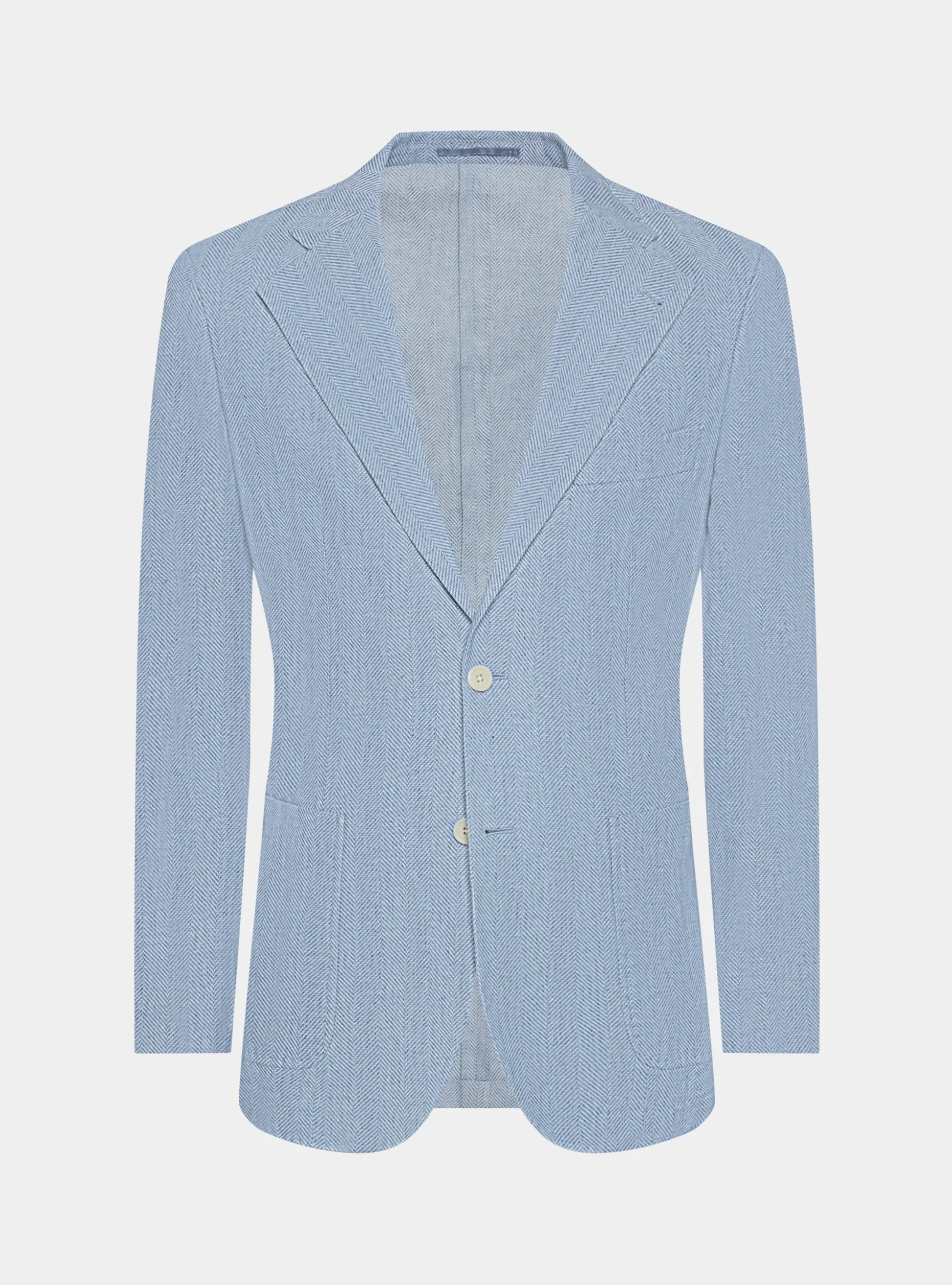 Giacca spigata in lino e cotone
