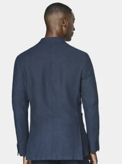 Giacca spigata in lino e cotone