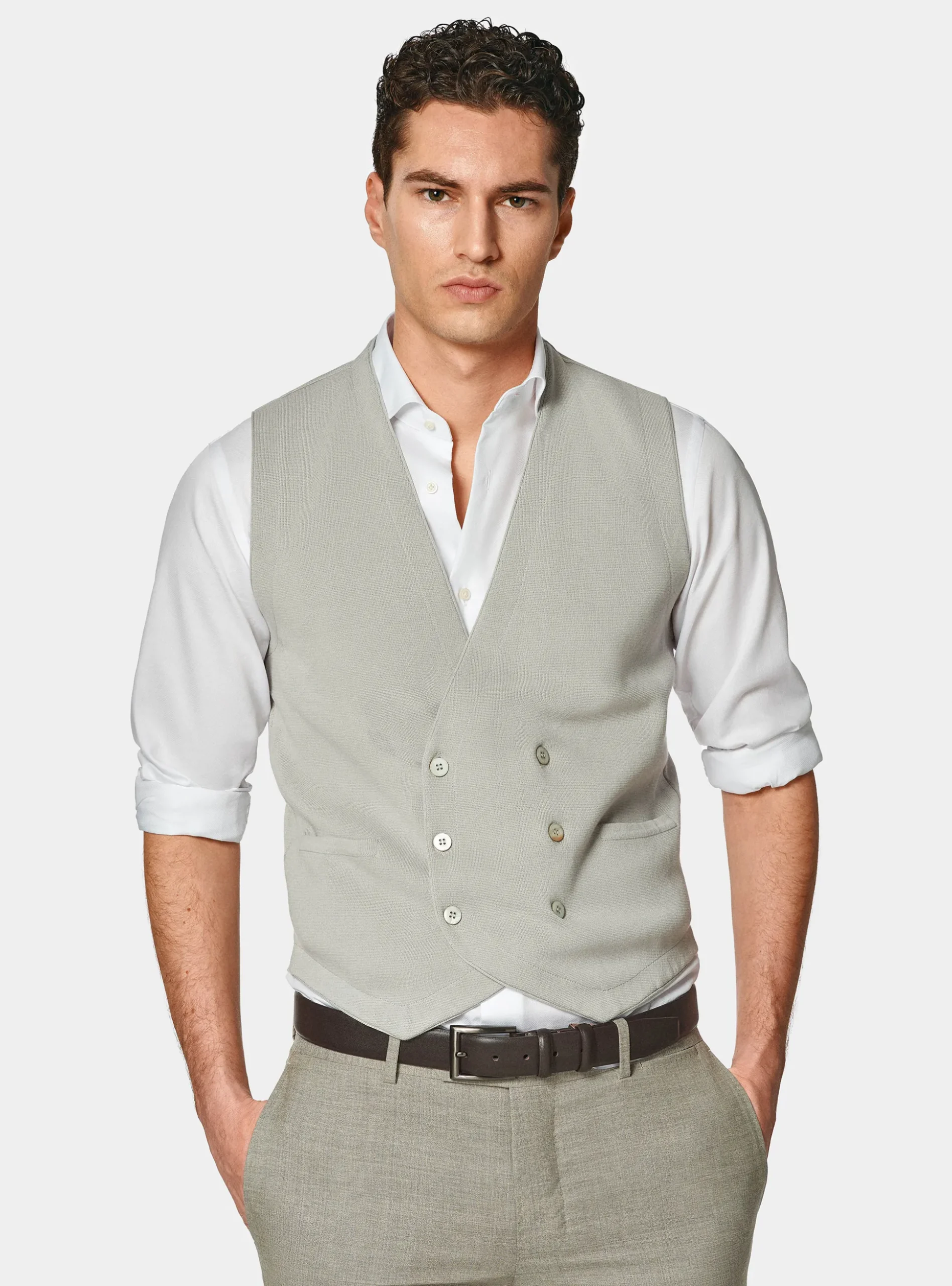 Gilet doppiopetto in maglia di cotone