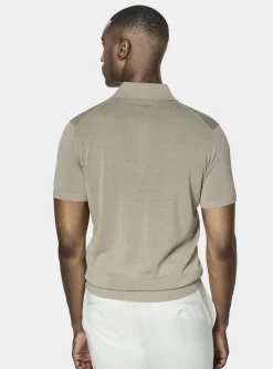 Maglia a polo in cotone e seta
