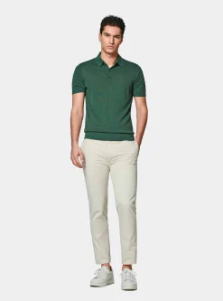 Maglia a polo in cotone e seta