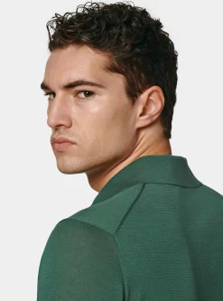 Maglia a polo in cotone e seta