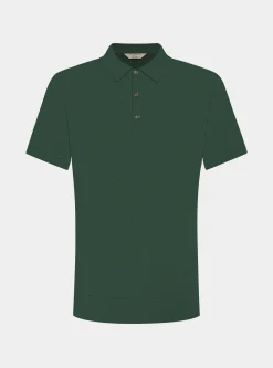 Maglia a polo in cotone e seta