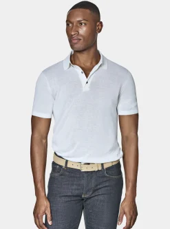 Maglia a polo in cotone e seta