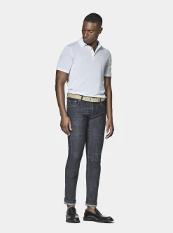 Maglia a polo in cotone e seta