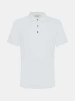 Maglia a polo in cotone e seta