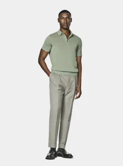 Maglia a polo in cotone e seta