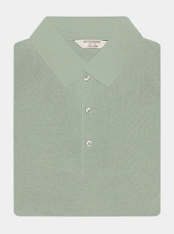 Maglia a polo in cotone e seta