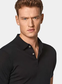 Maglia a polo in cotone e seta
