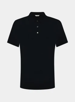 Maglia a polo in cotone e seta