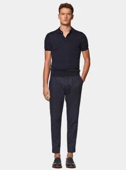 Maglia a polo in cotone e seta