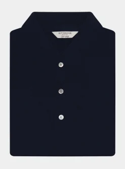 Maglia a polo in cotone e seta
