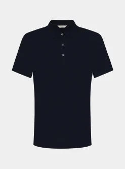 Maglia a polo in cotone e seta