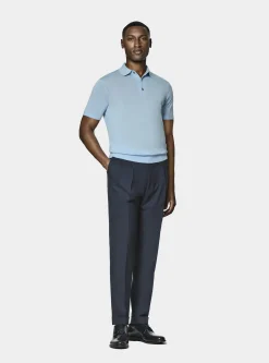 Maglia a polo in cotone e seta