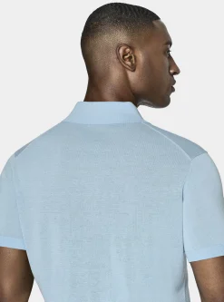 Maglia a polo in cotone e seta