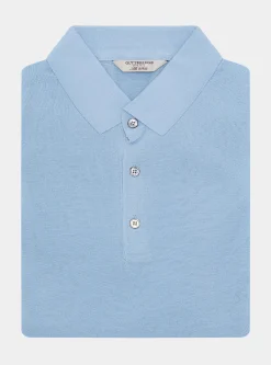 Maglia a polo in cotone e seta