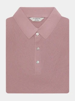 Maglia a polo in cotone e seta