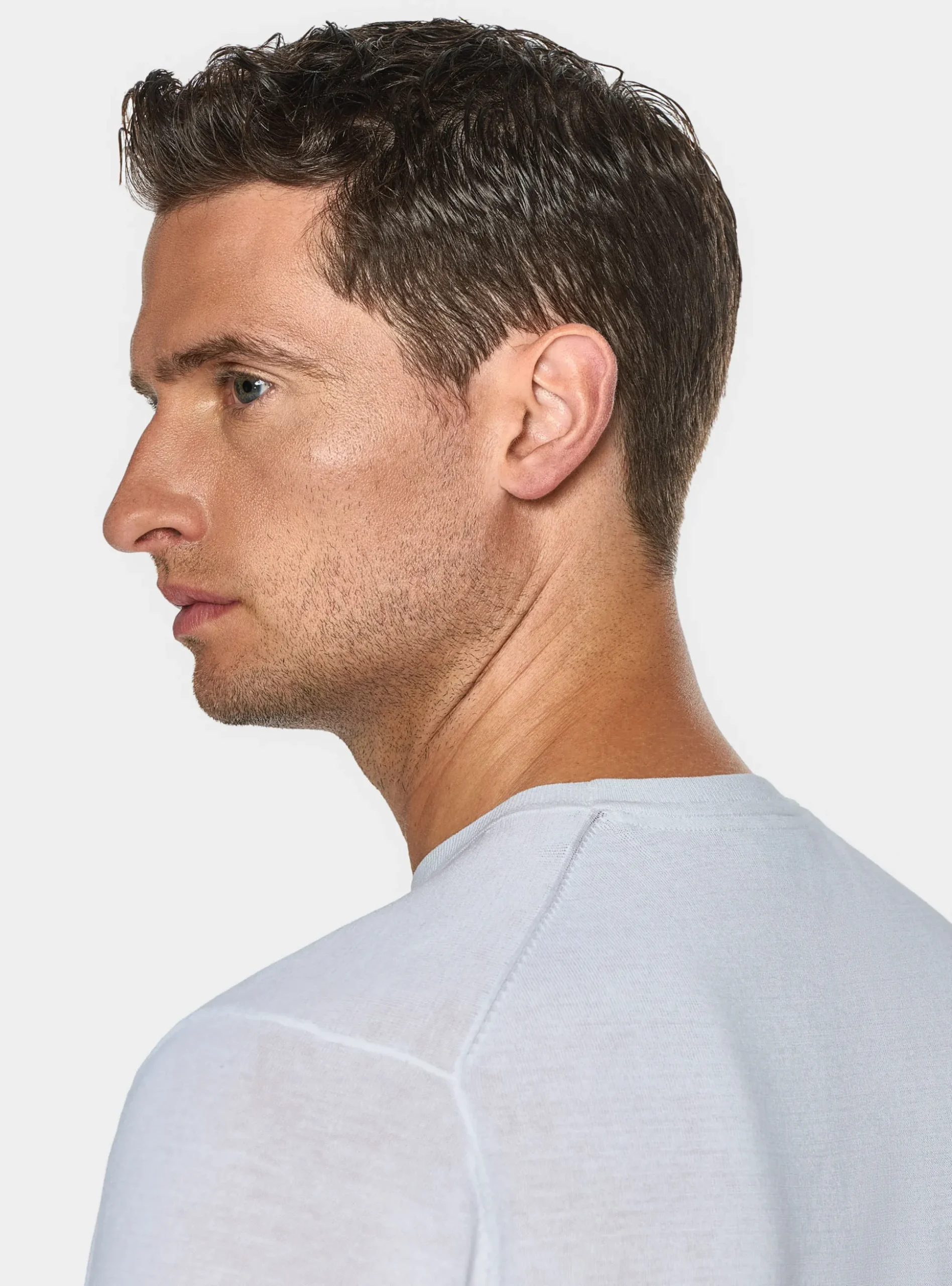 Maglia girocollo in cotone e seta