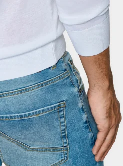 Maglia girocollo in cotone e seta