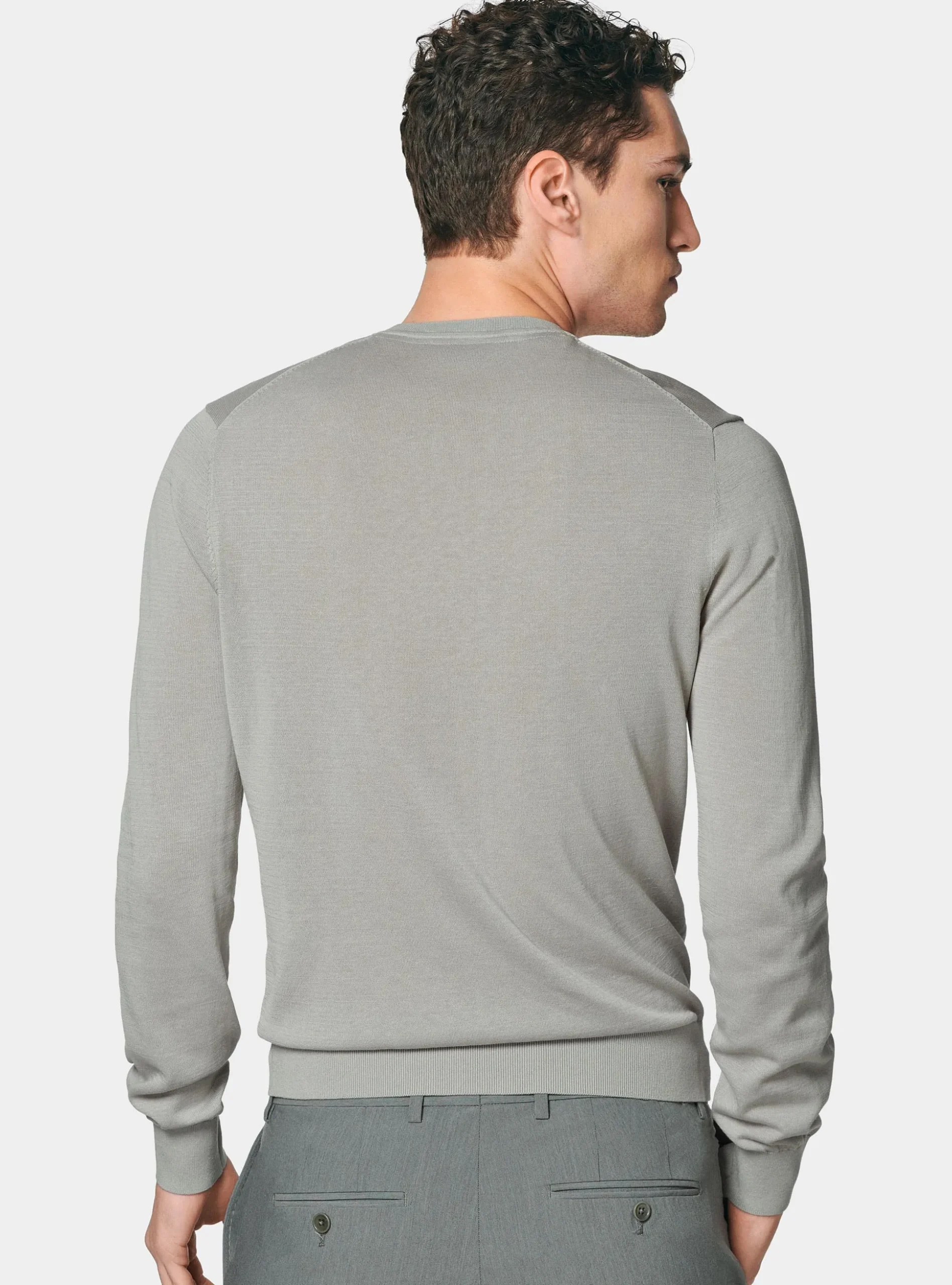 Maglia girocollo in cotone e seta
