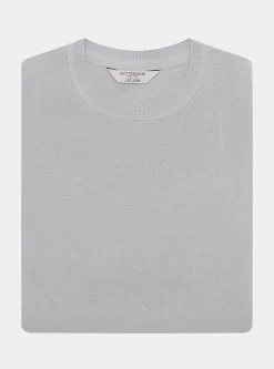 Maglia girocollo in cotone e seta