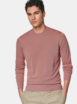 Maglia girocollo in cotone e seta