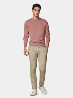 Maglia girocollo in cotone e seta