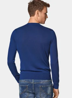 Maglia girocollo in cotone e seta