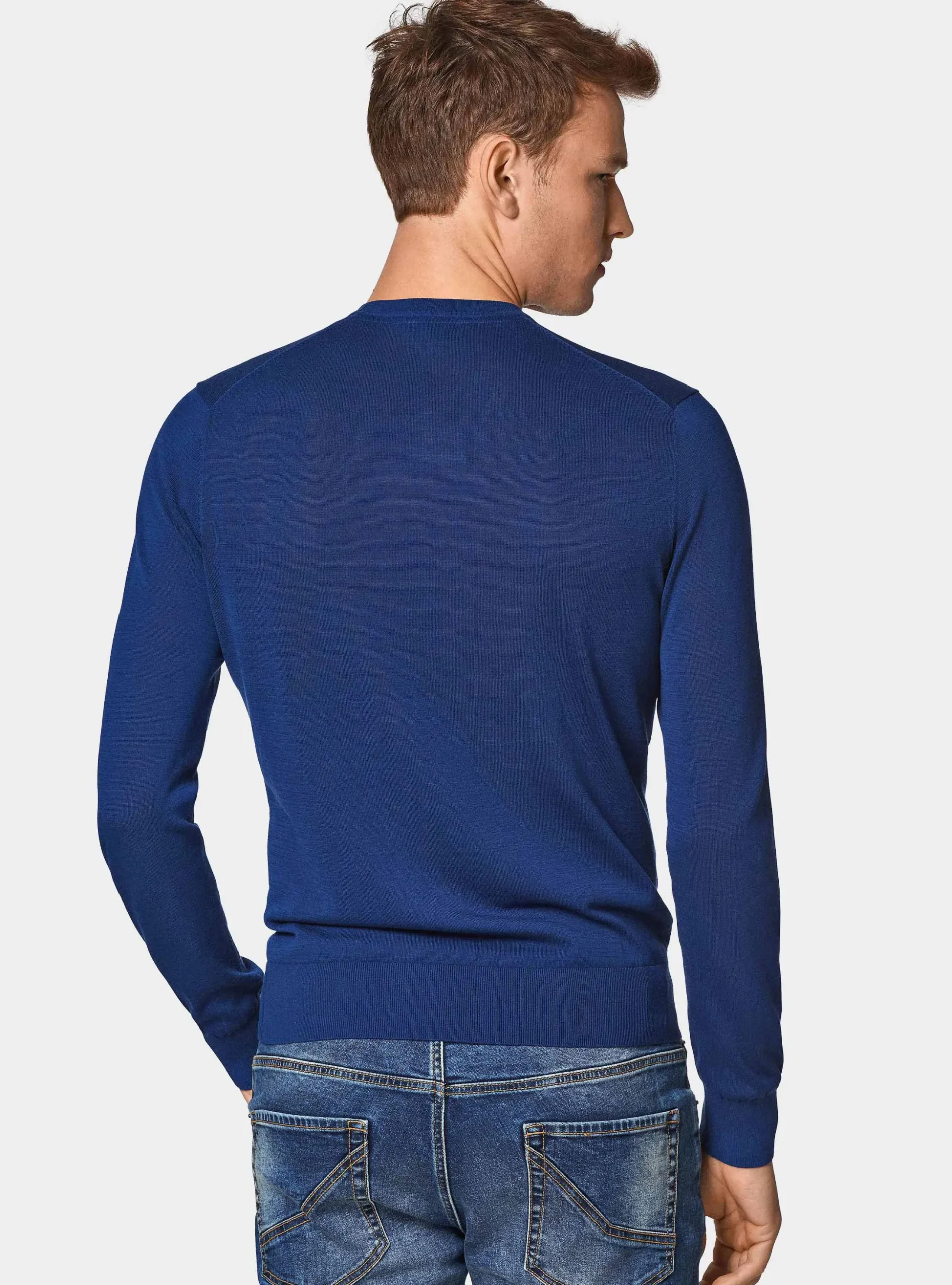 Maglia girocollo in cotone e seta