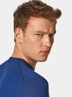 Maglia girocollo in cotone e seta