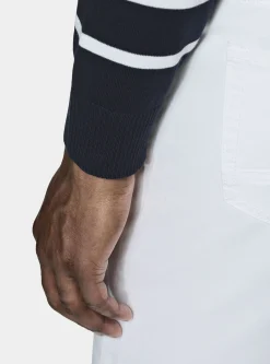 Maglia girocollo in cotone extrafine rigato