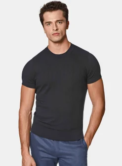Maglia in puro cotone costa piatta