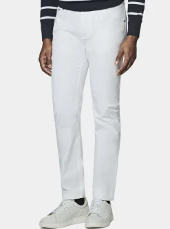 Pantaloni 5 tasche in twill di cotone