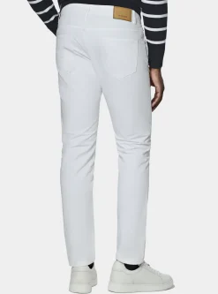 Pantaloni 5 tasche in twill di cotone