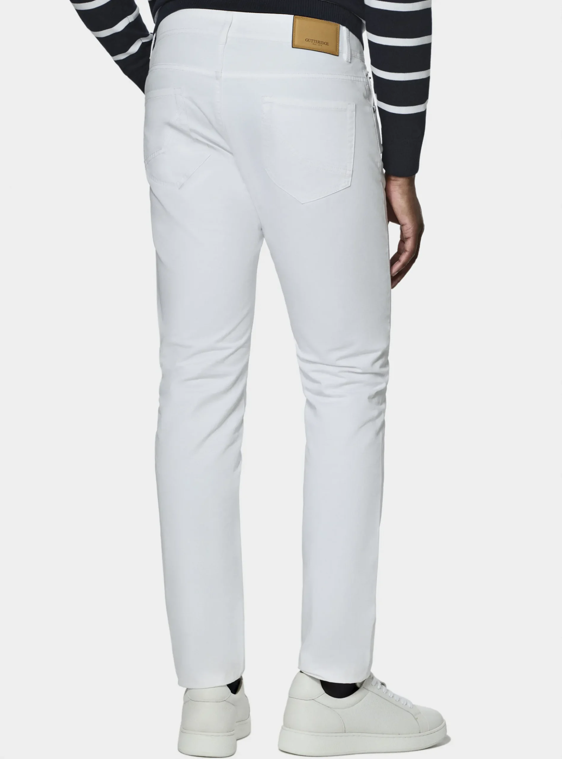 Pantaloni 5 tasche in twill di cotone