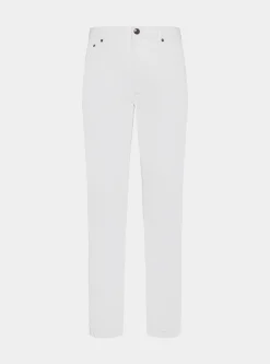 Pantaloni 5 tasche in twill di cotone