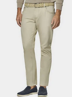 Pantaloni 5 tasche in twill di cotone