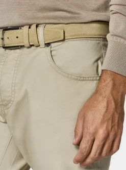 Pantaloni 5 tasche in twill di cotone