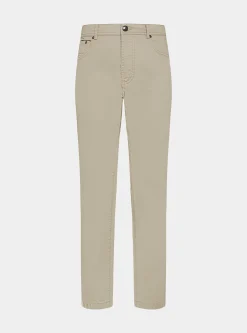 Pantaloni 5 tasche in twill di cotone