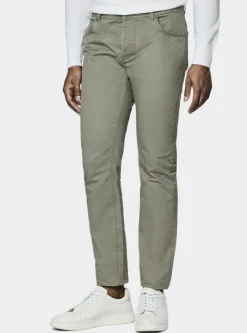 Pantaloni 5 tasche in twill di cotone