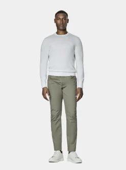 Pantaloni 5 tasche in twill di cotone