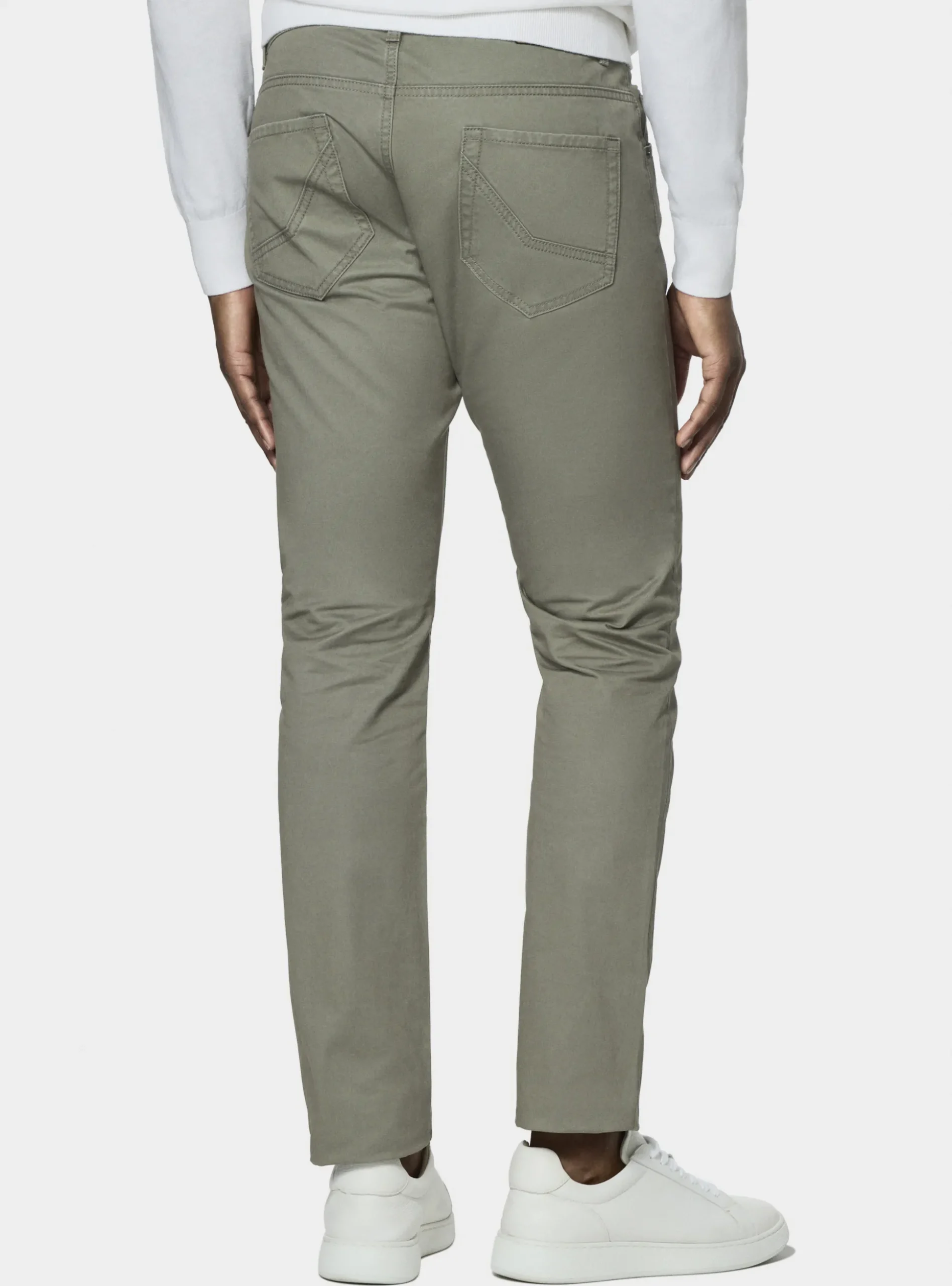Pantaloni 5 tasche in twill di cotone