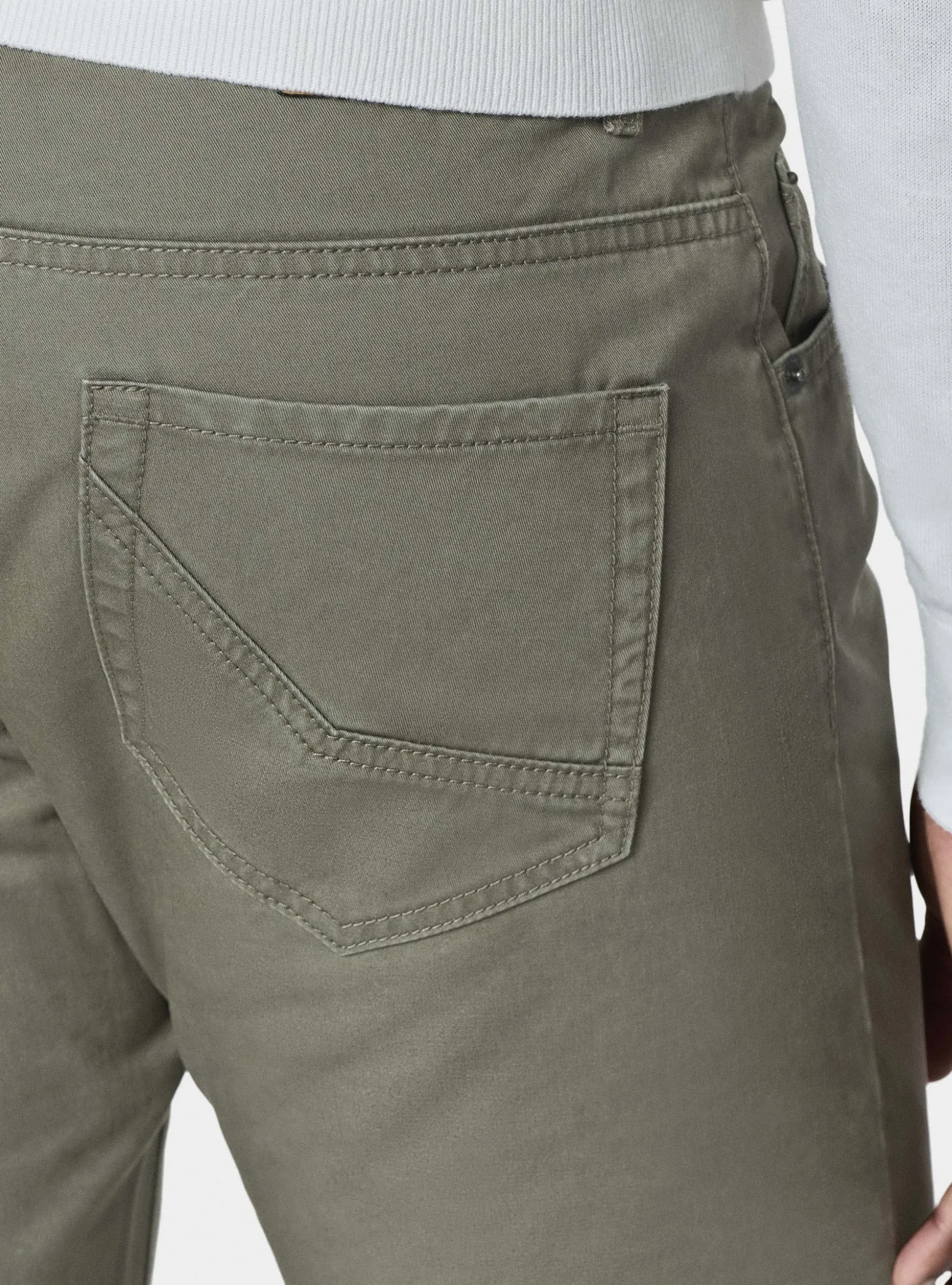 Pantaloni 5 tasche in twill di cotone