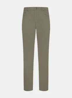 Pantaloni 5 tasche in twill di cotone