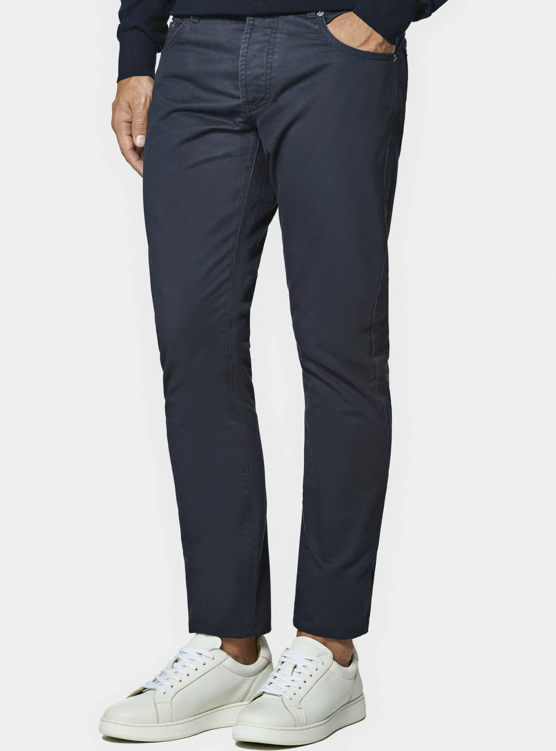 Pantaloni 5 tasche in twill di cotone