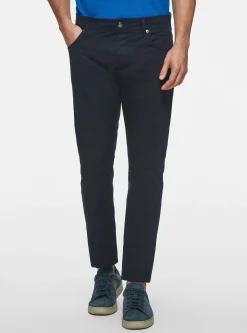 Pantaloni 5 tasche in twill di cotone