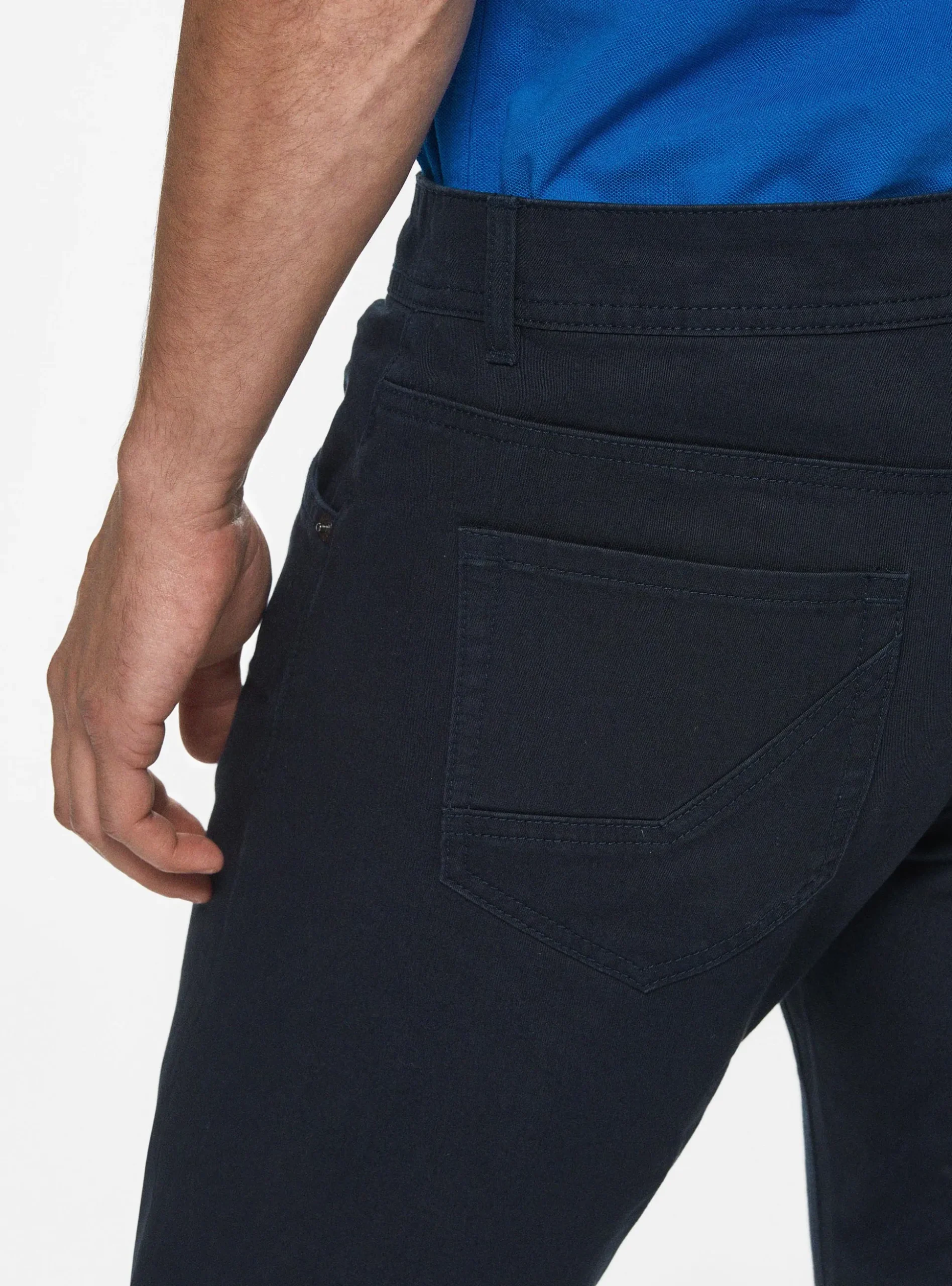 Pantaloni 5 tasche in twill di cotone