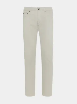 Pantaloni 5 tasche in twill di cotone